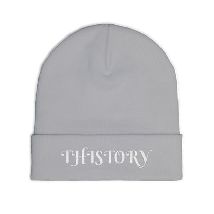 Godskin "Thistory" White Embroidered Knit Beanie