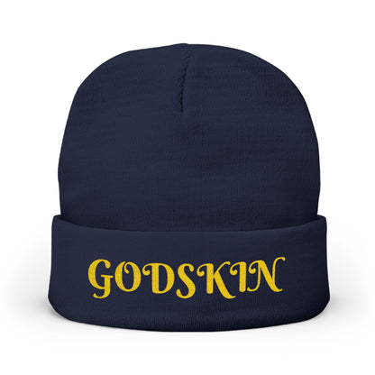 Godskin Embroidered Knit Beanie