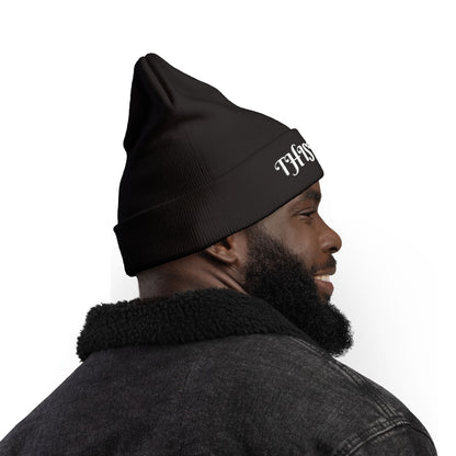 Godskin "Thistory" White Embroidered Knit Beanie