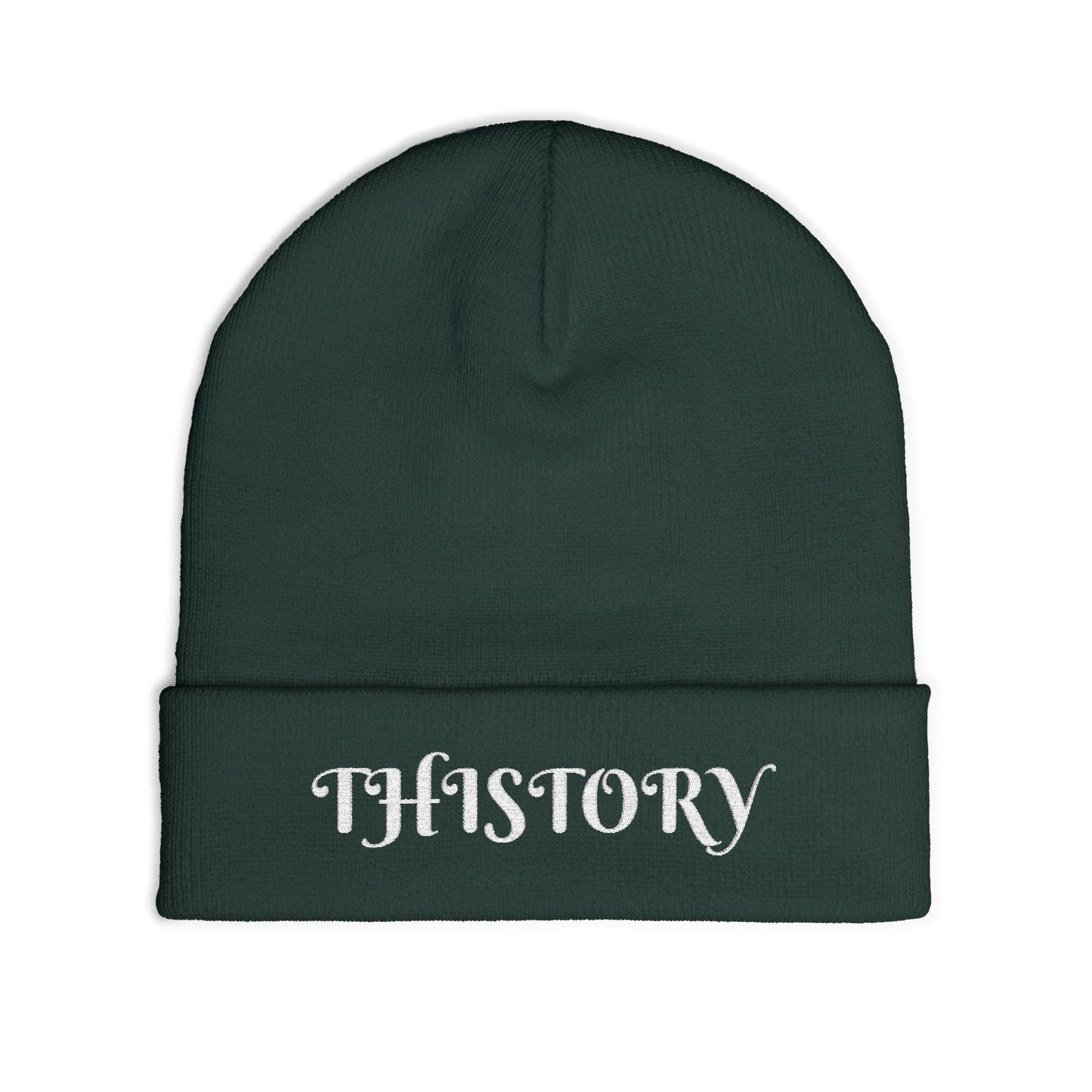 Godskin "Thistory" White Embroidered Knit Beanie