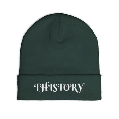 Godskin "Thistory" White Embroidered Knit Beanie