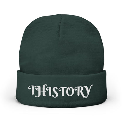 Godskin "Thistory" White Embroidered Knit Beanie