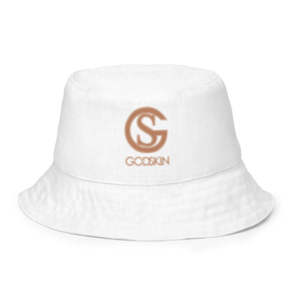 GODSKIN Logo White Reversible Bucket Hat