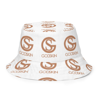 GODSKIN Logo White Reversible Bucket Hat