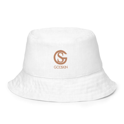 GODSKIN Logo White Reversible Bucket Hat