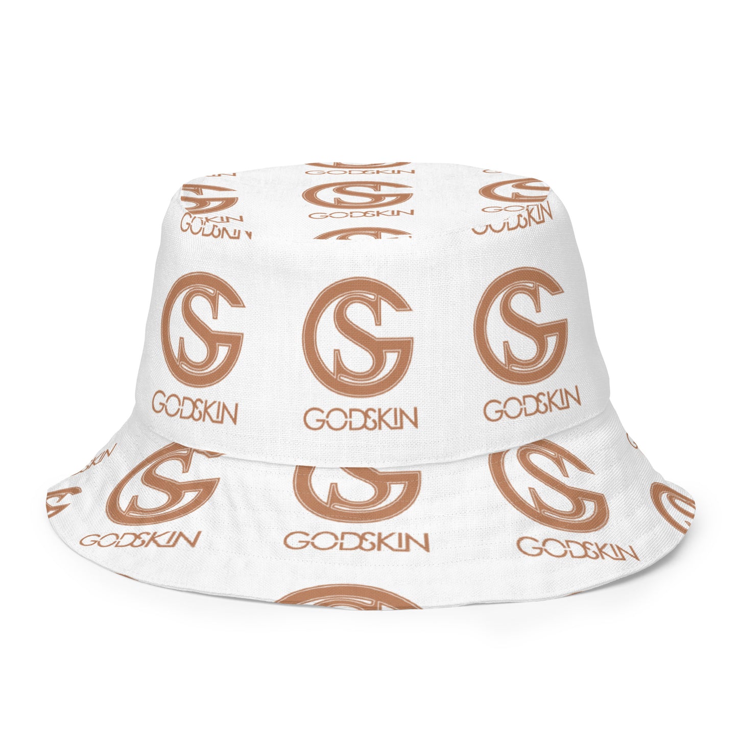 GODSKIN Logo White Reversible Bucket Hat