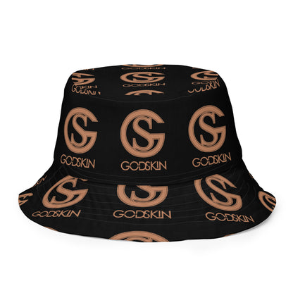 GODSKIN Logo Black Reversible Bucket Hat