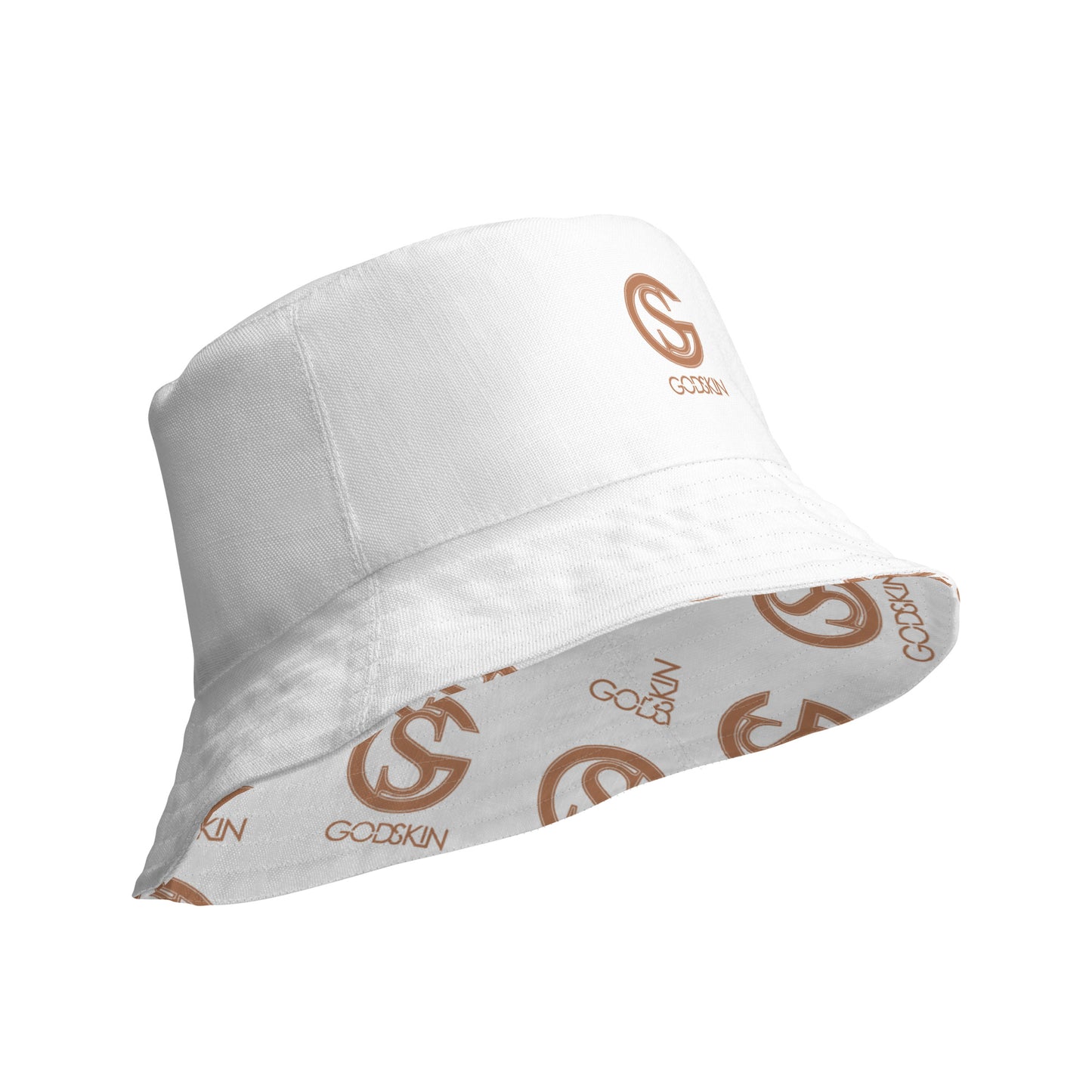 GODSKIN Logo White Reversible Bucket Hat
