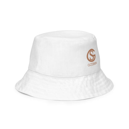 GODSKIN Logo White Reversible Bucket Hat