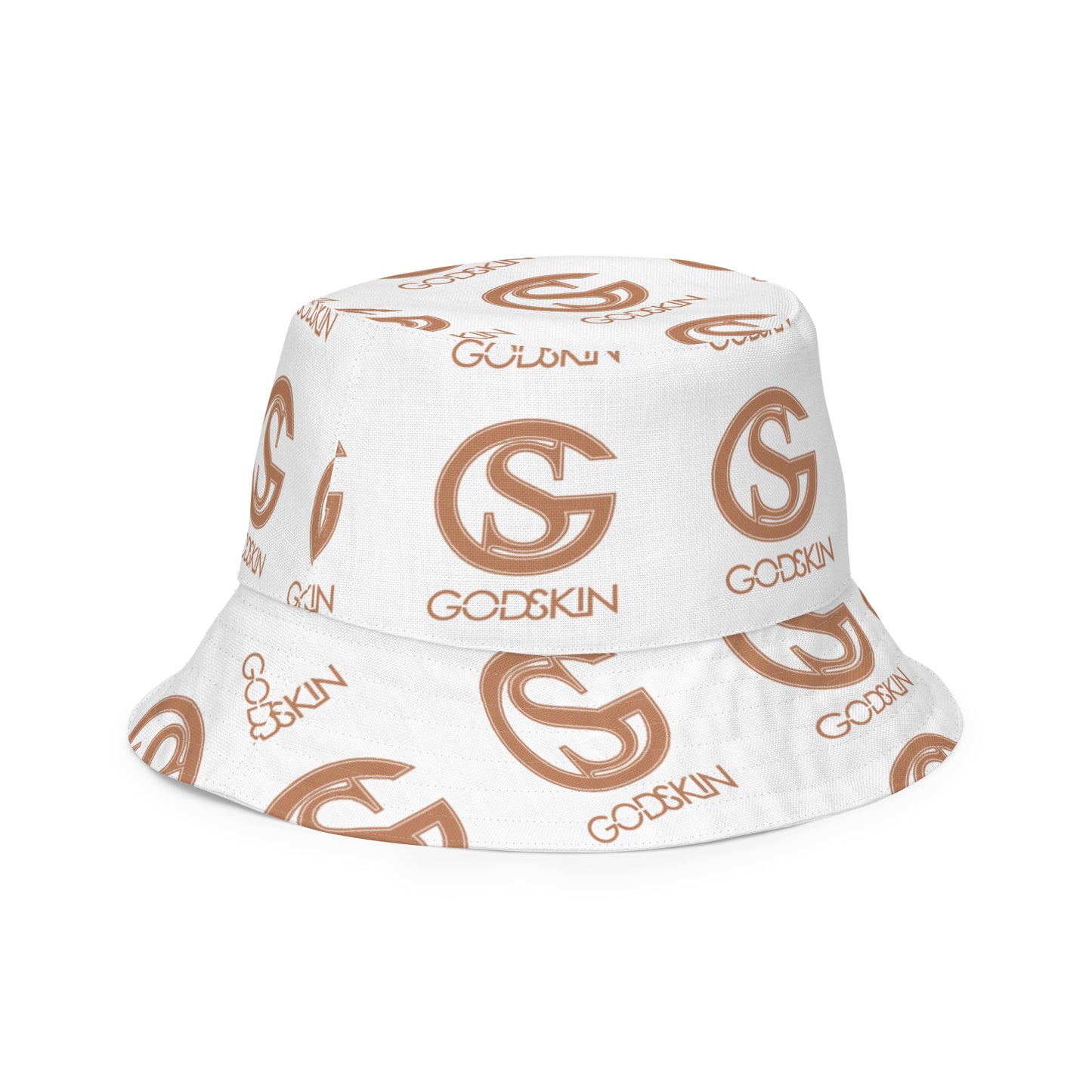 GODSKIN Logo White Reversible Bucket Hat