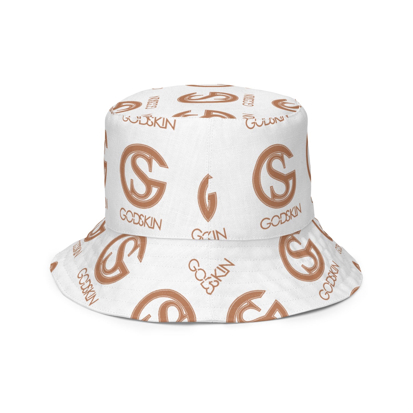GODSKIN Logo White Reversible Bucket Hat