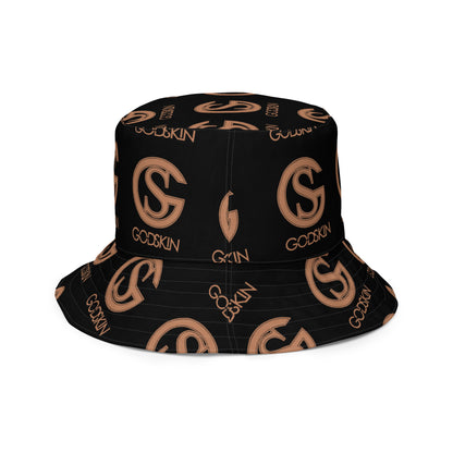 GODSKIN Logo Black Reversible Bucket Hat