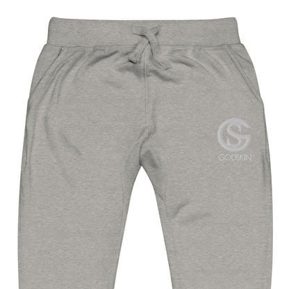 Godskin Custom Embroidered Logo(White) Fleece Sweatpants