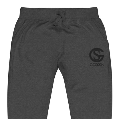 Godskin Custom Embroidered Logo(Black) Fleece Sweatpants