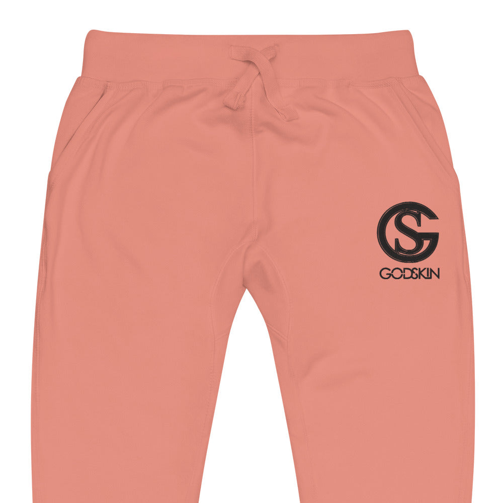 Godskin Custom Embroidered Logo(Black) Fleece Sweatpants