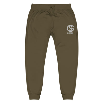 Godskin Custom Embroidered Logo(White) Fleece Sweatpants