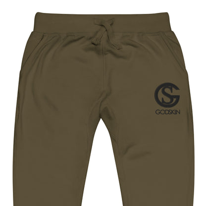Godskin Custom Embroidered Logo(Black) Fleece Sweatpants