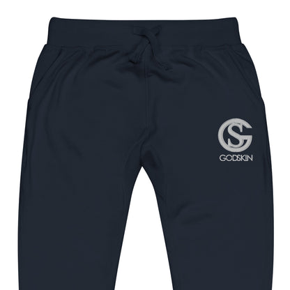 Godskin Custom Embroidered Logo(White) Fleece Sweatpants