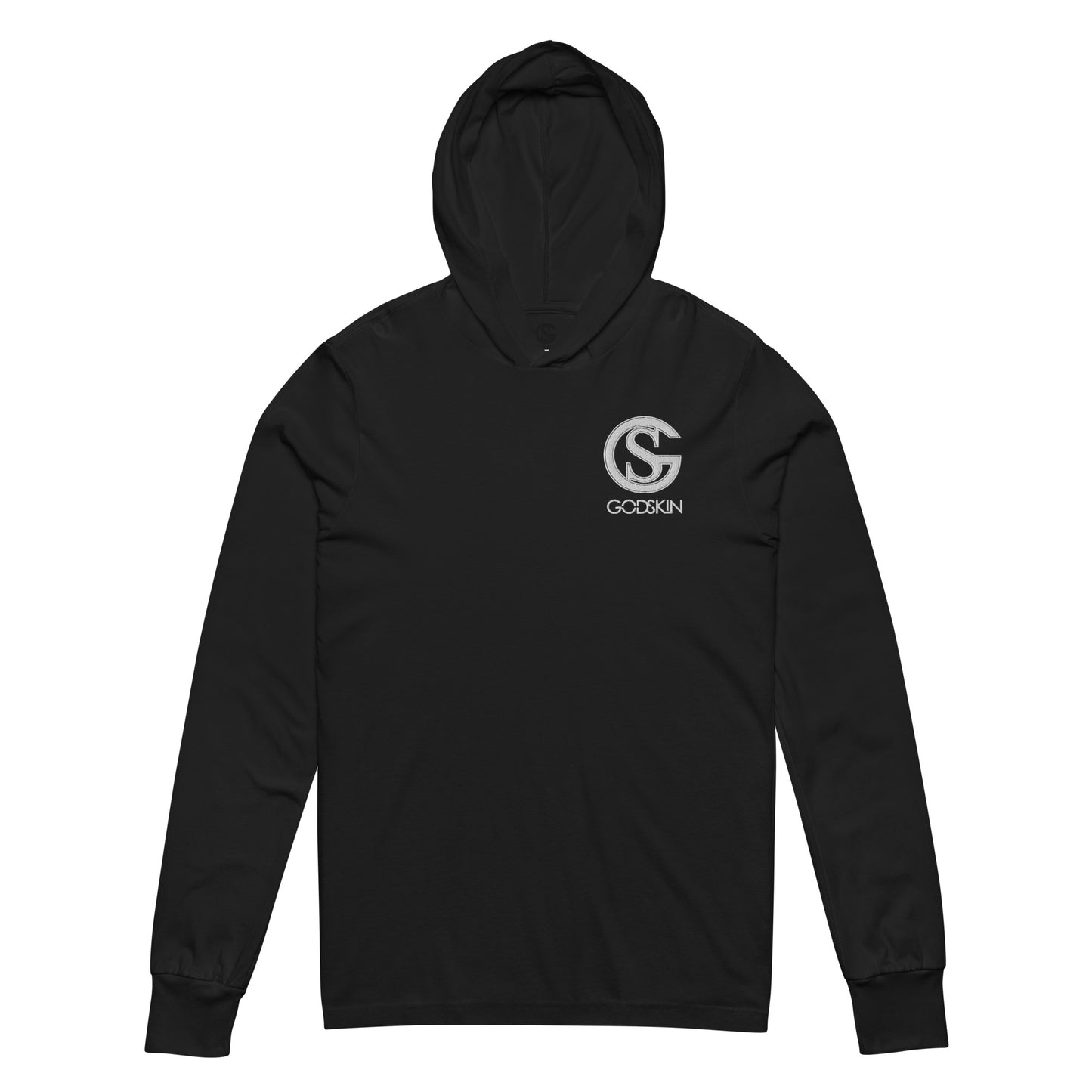 Godskin Embroidered (white) Logo Hooded Long-Sleeve Tee