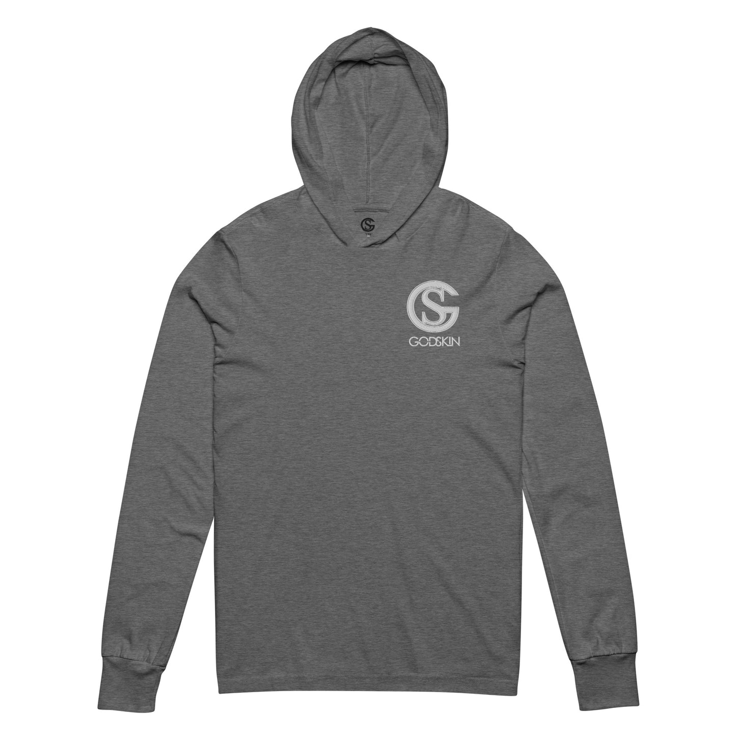 Godskin Embroidered (white) Logo Hooded Long-Sleeve Tee