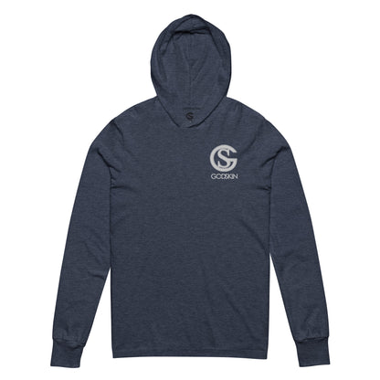 Godskin Embroidered (white) Logo Hooded Long-Sleeve Tee