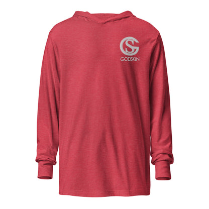Godskin Embroidered (white) Logo Hooded Long-Sleeve Tee