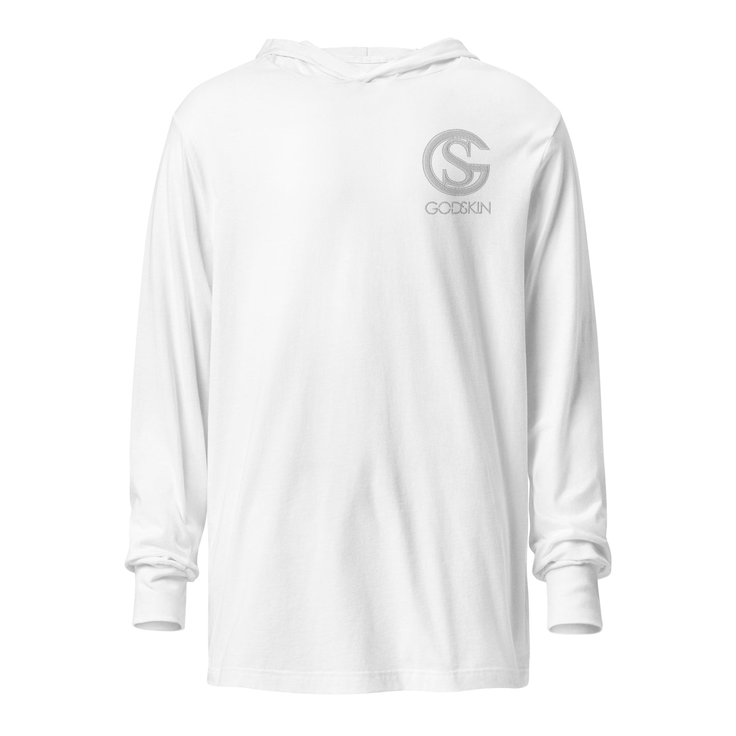 Godskin Embroidered (white) Logo Hooded Long-Sleeve Tee