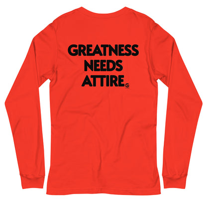 GODSKIN" Greatness Needs Attire." Custom Long Sleeve Tee