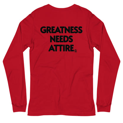 GODSKIN" Greatness Needs Attire." Custom Long Sleeve Tee