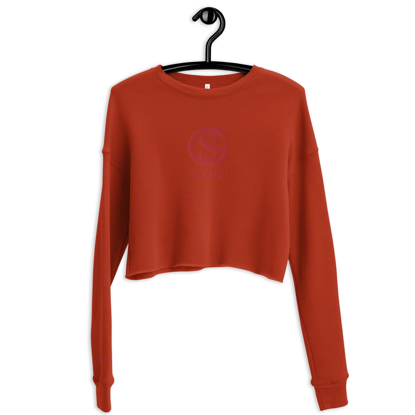 Godskin Embroidered Custom Crop Sweatshirt