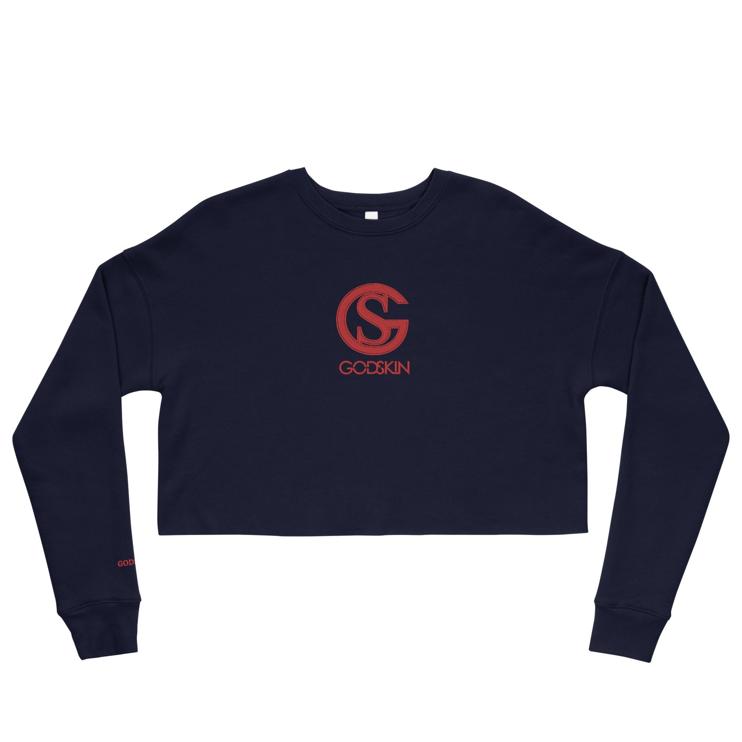 Godskin Embroidered Custom Crop Sweatshirt