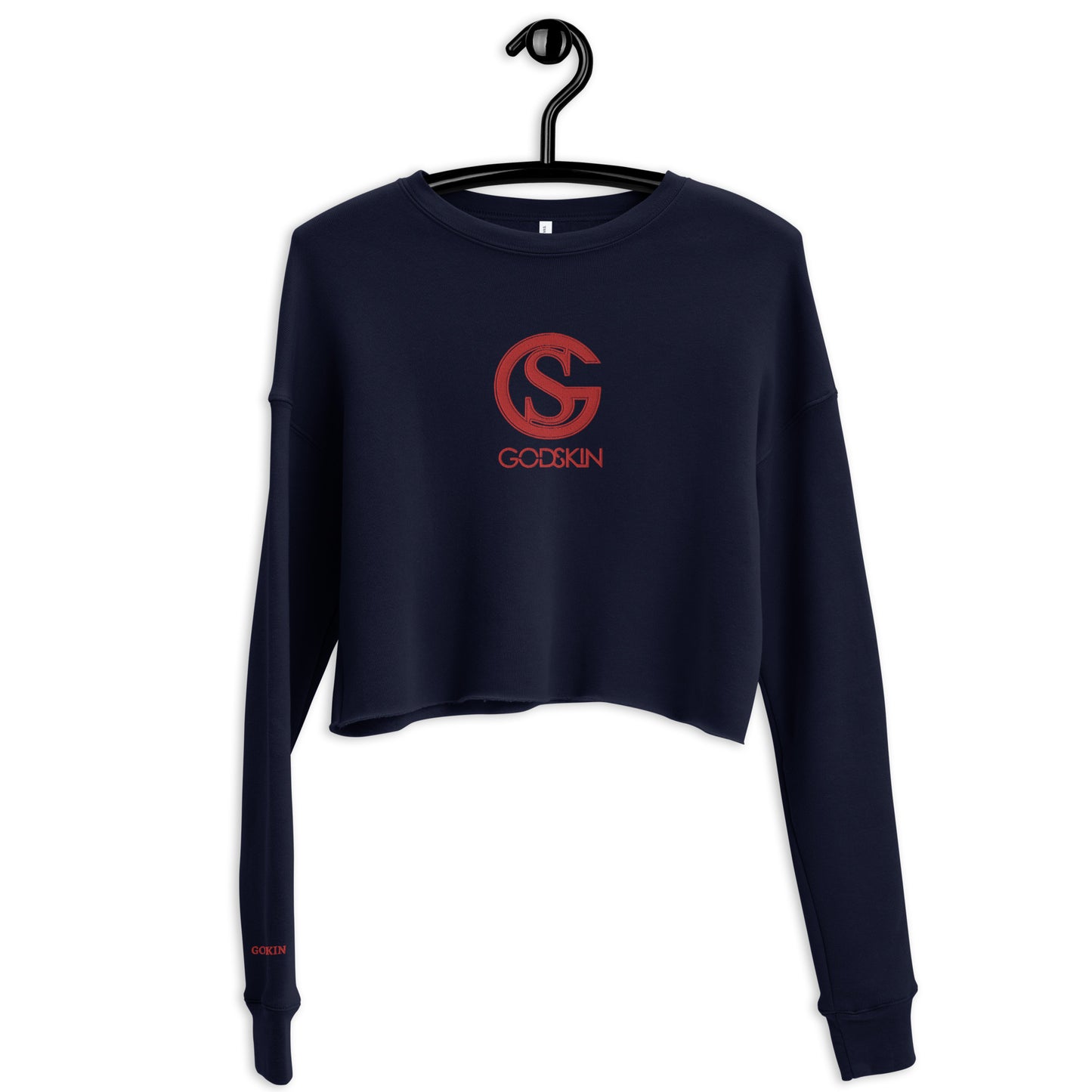 Godskin Embroidered Custom Crop Sweatshirt
